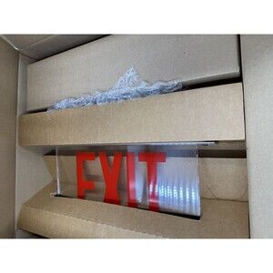 Cooper Lighting ES7170RC Hanging Clear Exit Sign Red Letters New Open Box